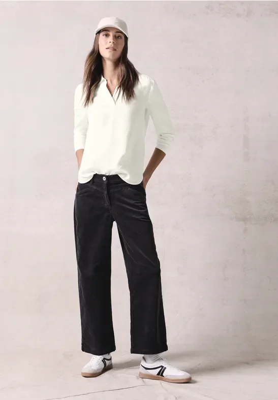 Thumbnail - Cecil Damen Bluse mit Jersey-Arm in Weiß, Gr: XL