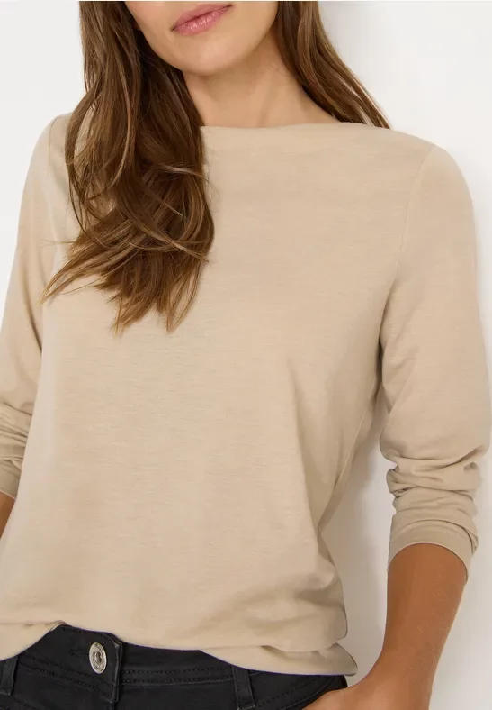 Thumbnail - Cecil Damen Langarmshirt in Beige, Gr: 3XL