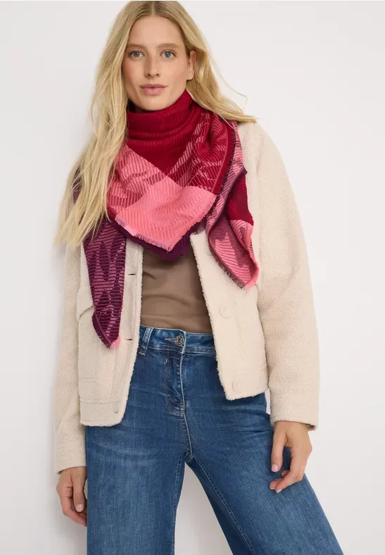 Cecil Damen Tuch mit Zebramuster in Rot, Gr: One size