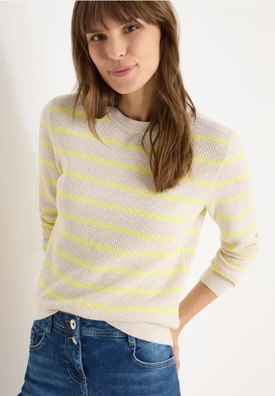 Thumbnail - Cecil Damen Gestreifter Pullover in Gelb, Gr: S