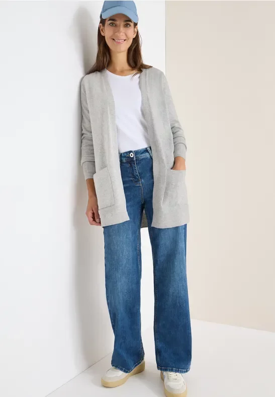 Thumbnail - Cecil Damen Offener Cosy Cardigan in Grau, Gr: XXL
