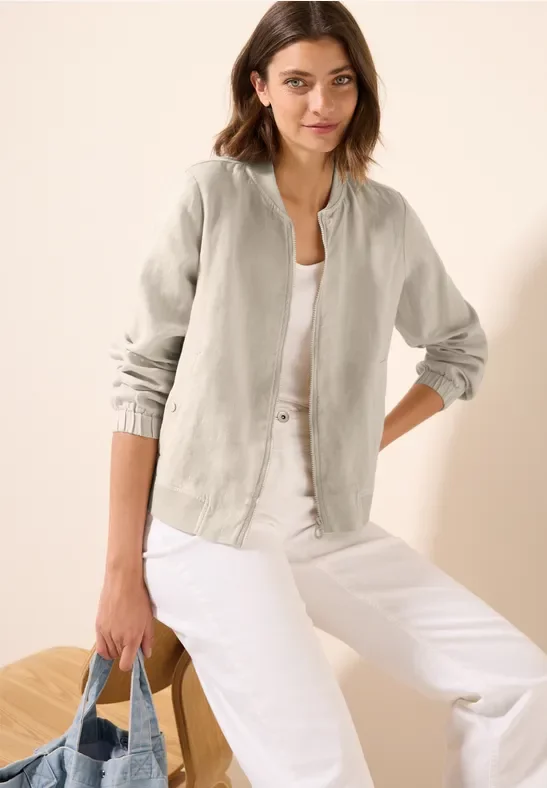 Cecil Damen Leichter Leinen-Blouson in Beige, Gr: XL