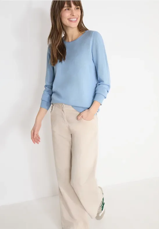 Cecil Damen Pullover in Unifarbe in Blau, Gr: L