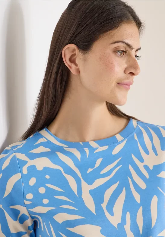 Cecil Damen Two-Tone Shirt in Blau, Gr: L