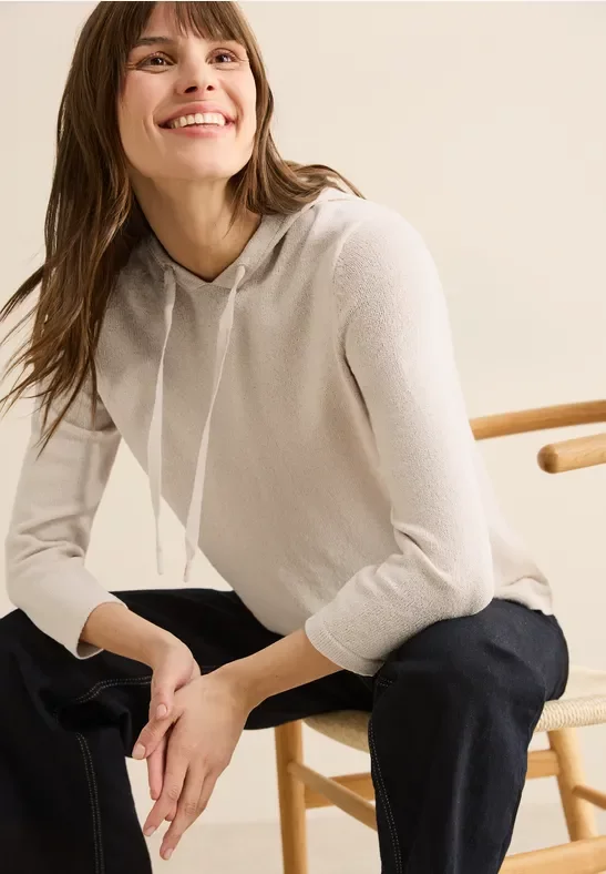 Thumbnail - Cecil Damen Leichter Hoodie in Beige, Gr: L