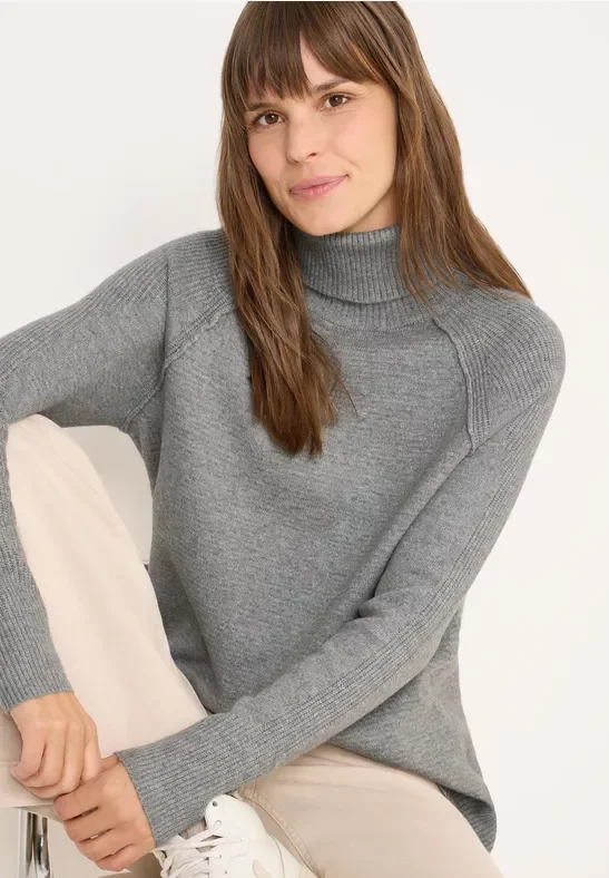 Thumbnail - Cecil Damen Strukturmix Pullover in Grau, Gr: S