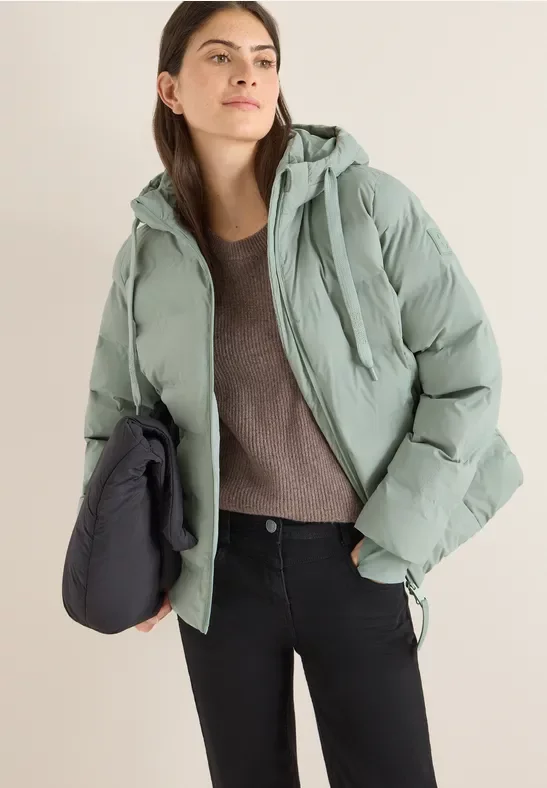Thumbnail - Cecil Damen Jacke mit verklebten Nähten in Grün, Gr: XXL