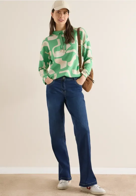 Thumbnail - Cecil Damen Gemustertes Shirt in Grün, Gr: M