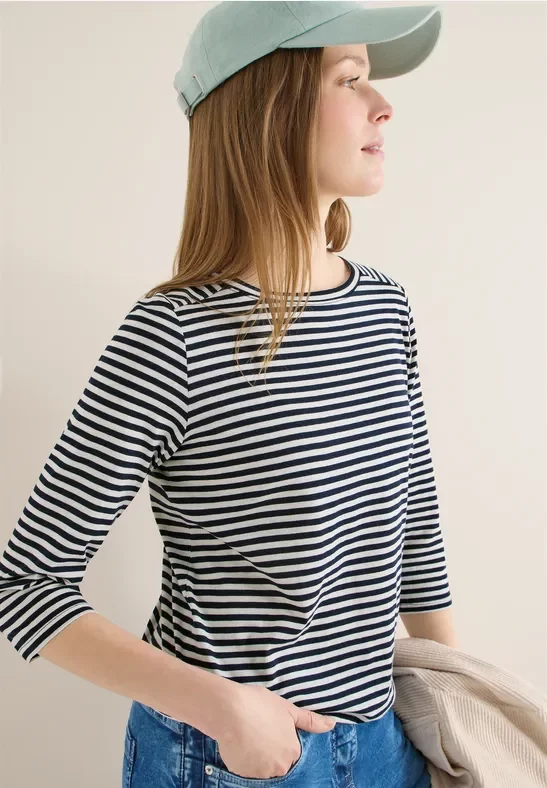 Cecil Damen Gestreiftes Shirt in Blau, Gr: L