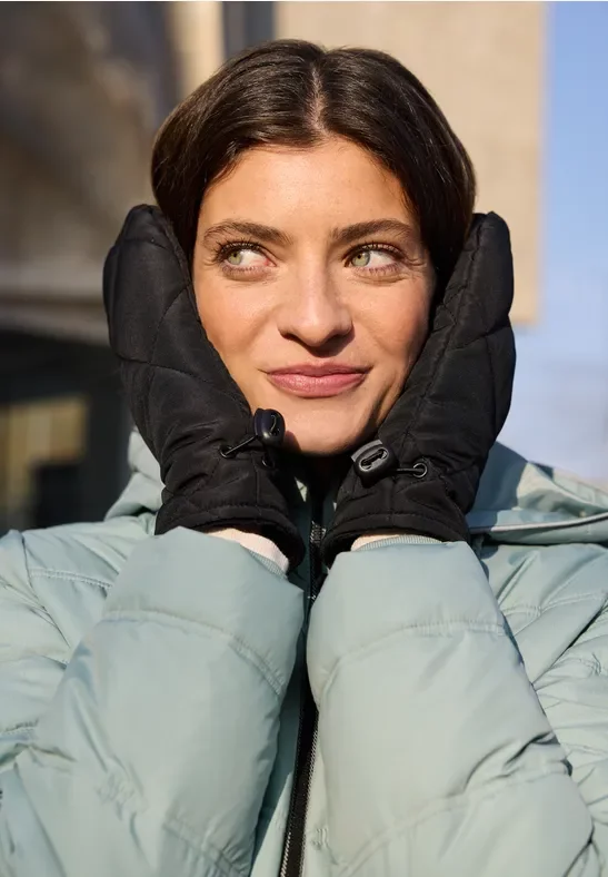 Cecil Damen Gefütterte Fäustlinge in Schwarz, Gr: One size