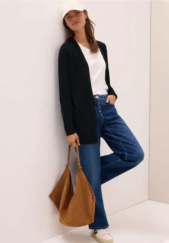 Cecil Damen Offener Cardigan in Schwarz, Gr: XL