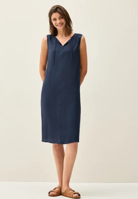 Thumbnail - Cecil Damen Kleid in Unifarbe in Blau, Gr: XS