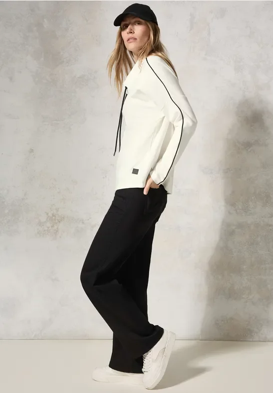 Cecil Damen Shirt mit Kontrast-Detail in Weiß, Gr: XL