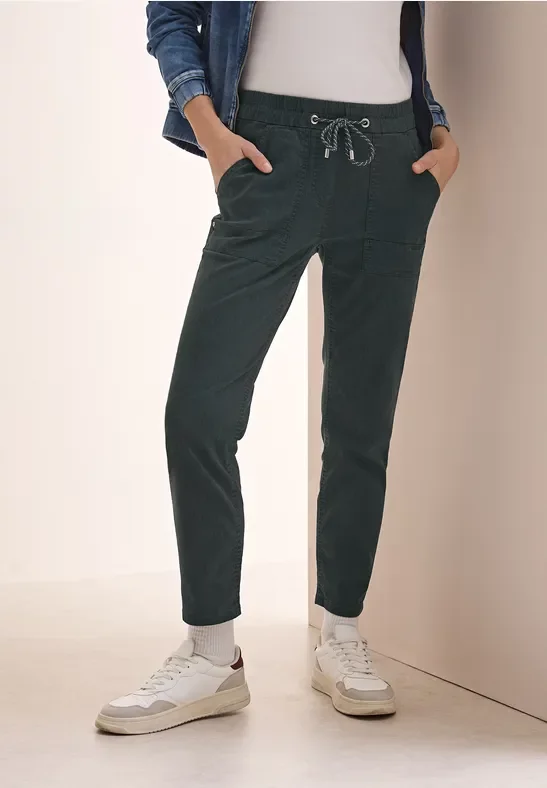 Thumbnail - Cecil Damen Hose im Washed Look in Grün, Gr: XXL