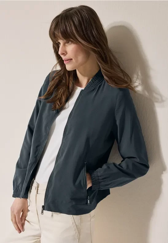Thumbnail - Cecil Damen Blouson mit feiner Struktur in Grün, Gr: XL