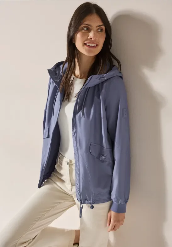 Thumbnail - Cecil Damen Windbreaker mit Taschen in Lila, Gr: S