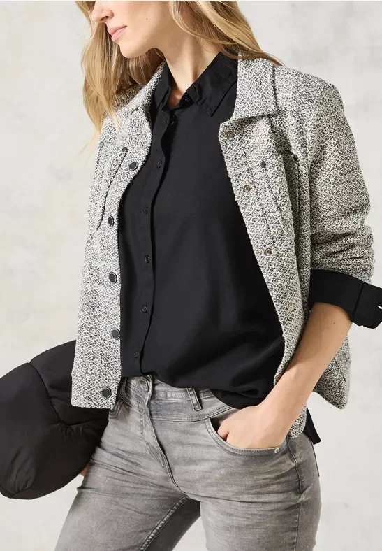 Cecil Damen Hemdbluse in Unifarbe in Schwarz, Gr: XXL