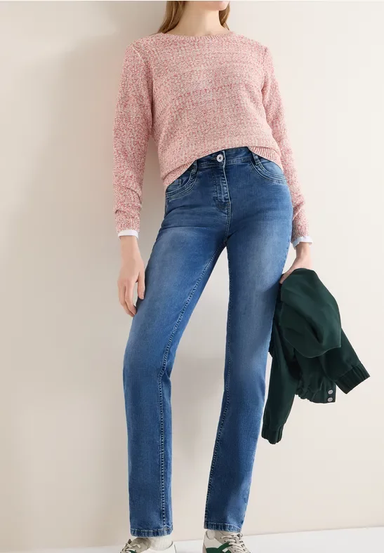 Cecil Damen Straight Leg Jeans in Blau, Gr: 30