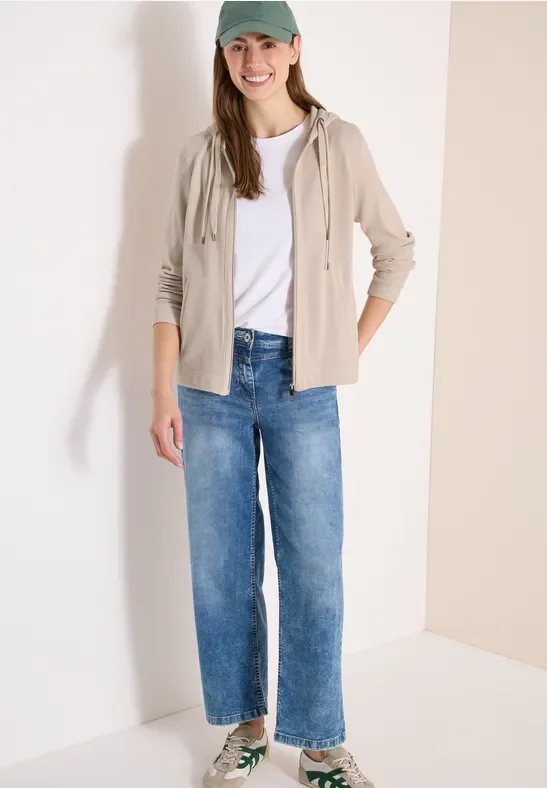 Cecil Damen Langarm Jacke mit Kapuze und Taschen in Beige, Gr: S