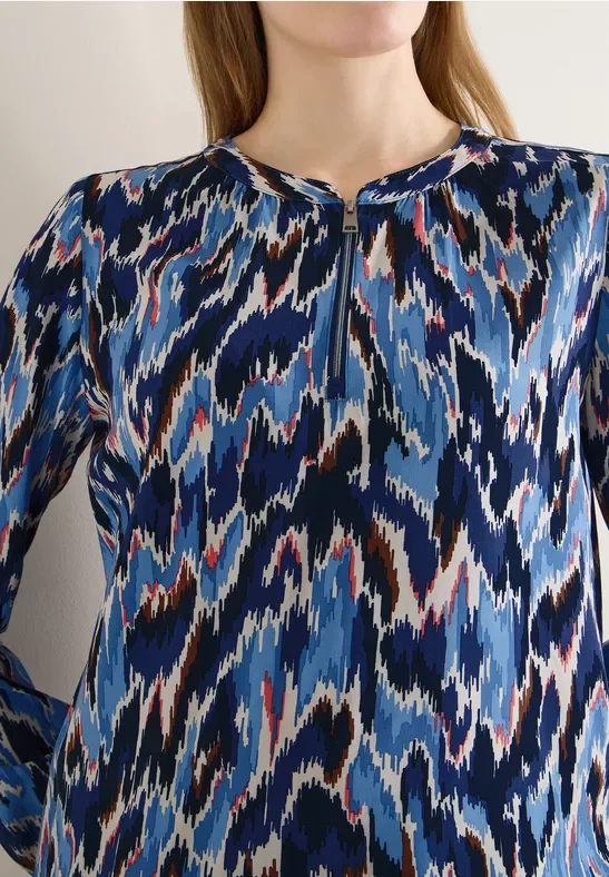 Thumbnail - Cecil Damen Print Bluse in Blau, Gr: XL