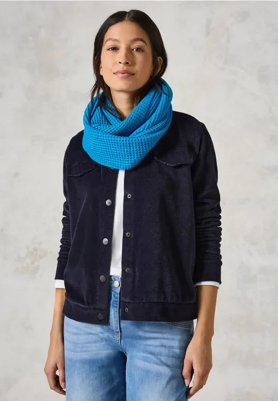Thumbnail - Cecil Damen Loop-Schal mit Struktur in Blau, Gr: One size