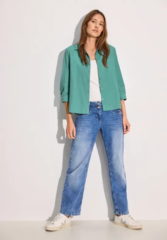 Thumbnail - Cecil Damen Kurze Cordbluse in Grün, Gr: XXL