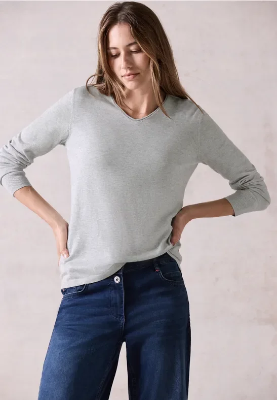 Cecil Damen Pullover in Grau, Gr: XL