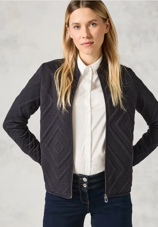 Cecil Damen Jacke mit 3D Strukturmuster in Grau, Gr: XS