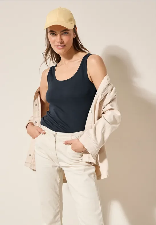 Cecil Damen Basic Top in Blau, Gr: L