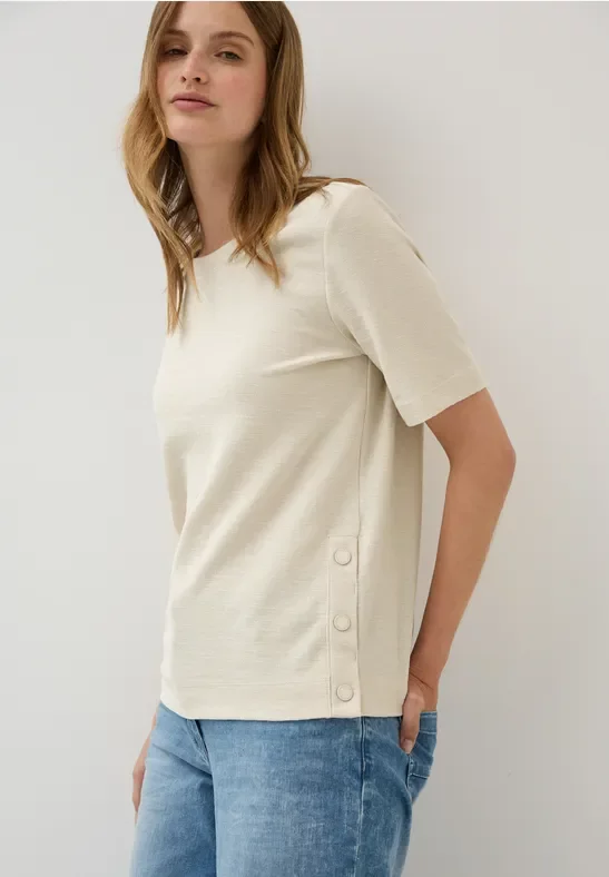 Thumbnail - Cecil Damen Bouclé Slub Shirt in Beige, Gr: XS