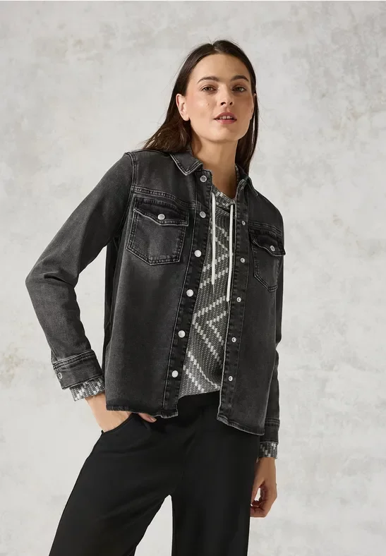Cecil Damen Jeanshemd in Grau, Gr: XXL
