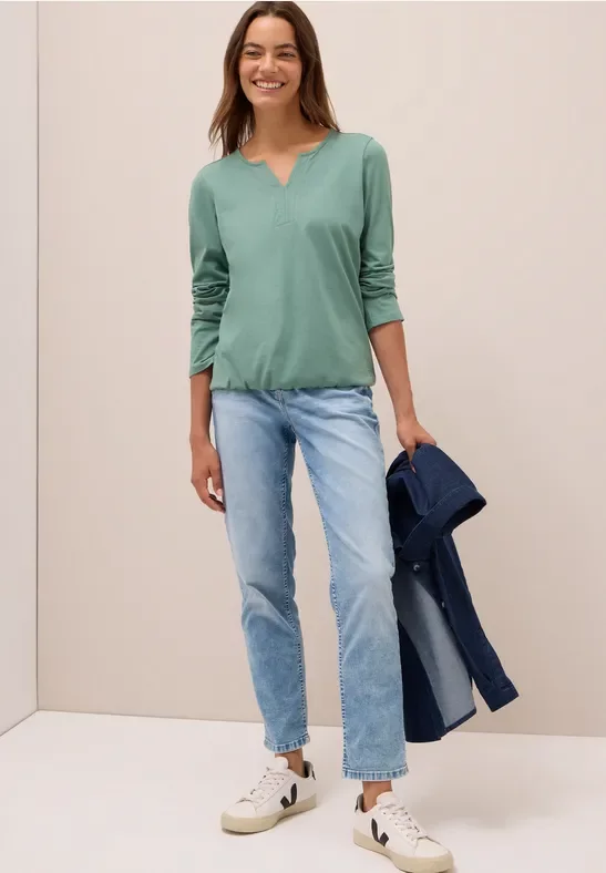 Cecil Damen Shirt im Tunika-Look in Grün, Gr: M