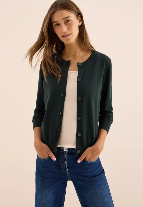 Thumbnail - Cecil Damen Strickjacke mit Knopfleiste in Grün, Gr: M
