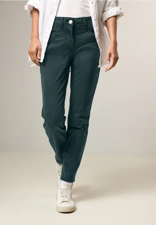 Cecil Damen Hose im Slim Fit in Grün, Gr: 36