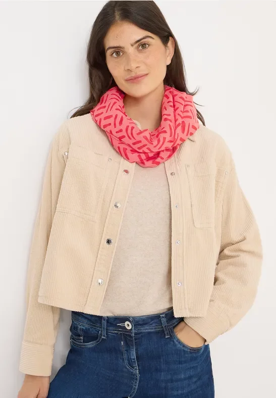 Cecil Damen Loop mit Ausbrenner-Muster in Orange, Gr: One size