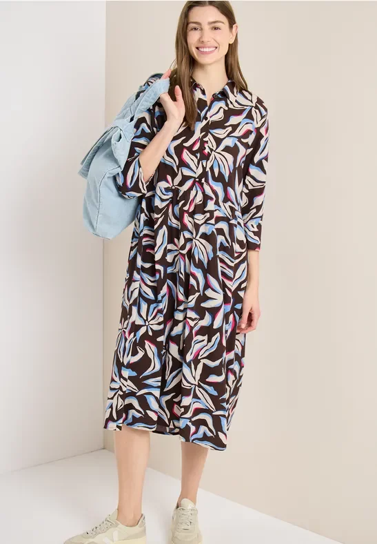 Cecil Damen Kleid mit floralem Muster in Braun, Gr: M