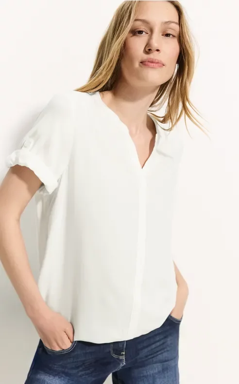 Cecil Damen Viskose Bluse in Weiß, Gr: XXL