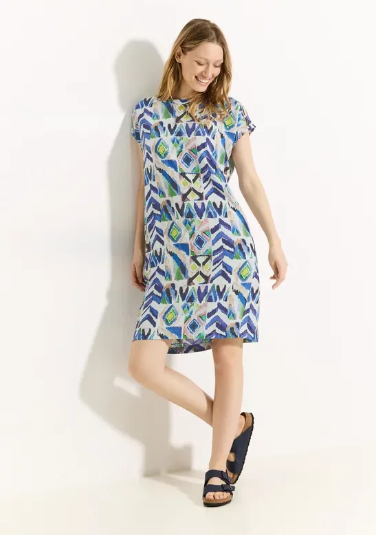 Cecil Damen Sommer Print Kleid in Weiß, Gr: S