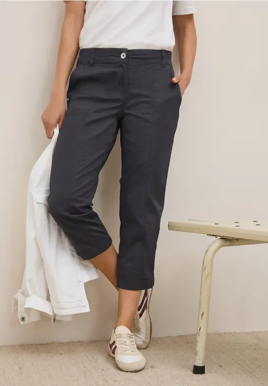 Cecil Damen 3/4 Hose im Casual Fit in Grau, Gr: 28