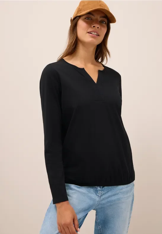 Cecil Damen Shirt im Tunika-Look in Schwarz, Gr: XL