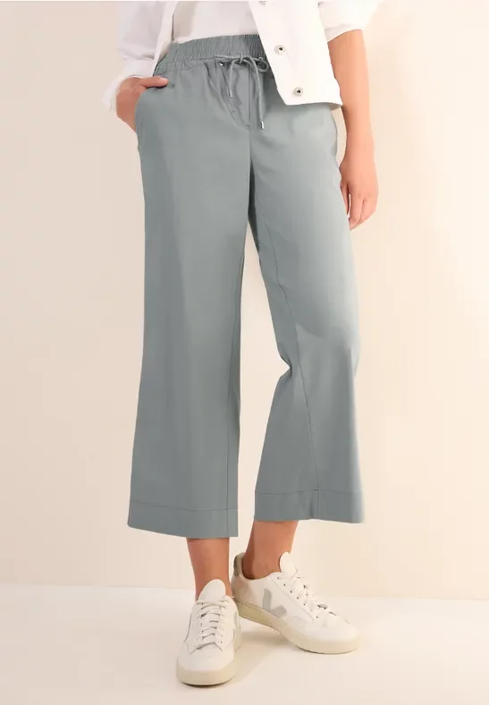 Thumbnail - Cecil Damen 7/8 Wide Leg Hose in Grau, Gr: S