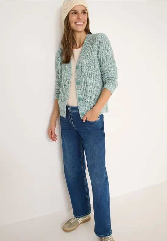 Cecil Damen Two Tone Cardigan in Grün, Gr: XXL