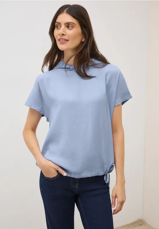 Thumbnail - Cecil Damen Materialmix Kapuzenshirt in Blau, Gr: L