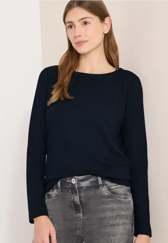 Thumbnail - Cecil Damen Strukturshirt in Blau, Gr: S