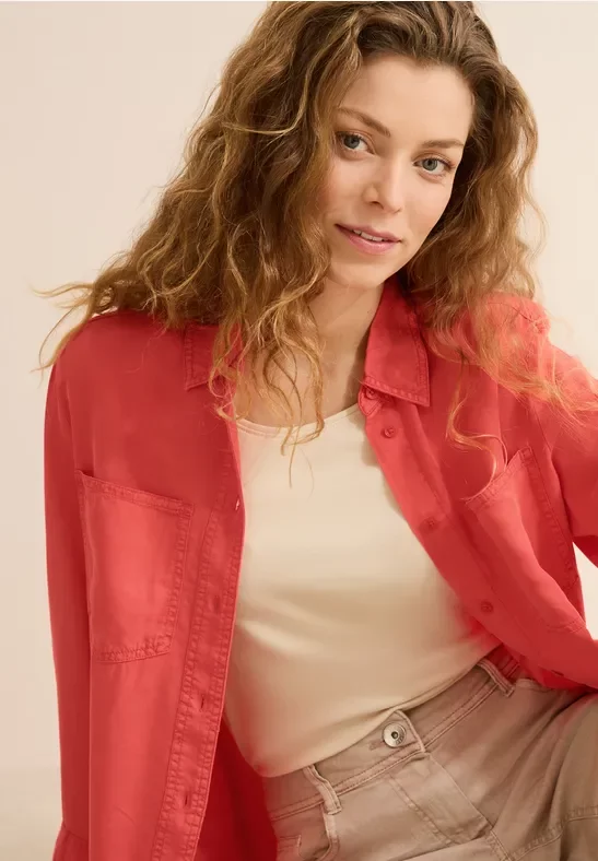 Thumbnail - Cecil Damen Bluse im Washed-Look in Orange, Gr: XXL