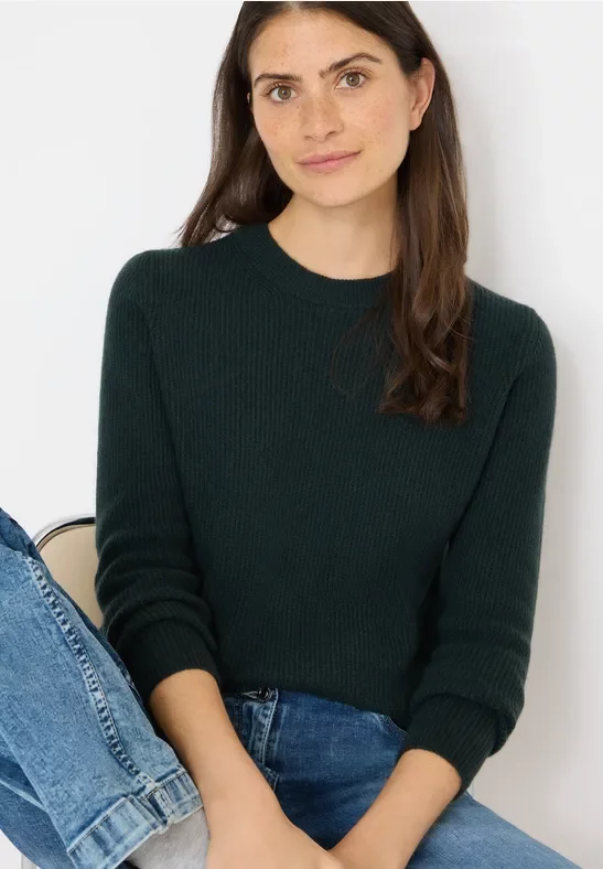 Cecil Damen Pullover mit Strukturdetails in Grün, Gr: XL