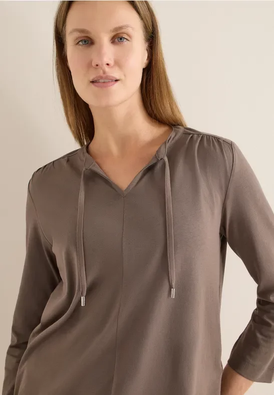 Cecil Damen Shirt im Tunika-Look in Beige, Gr: 3XL
