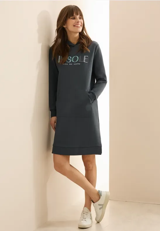 Cecil Damen Hoodie-Kleid mit Stickerei in Grün, Gr: S