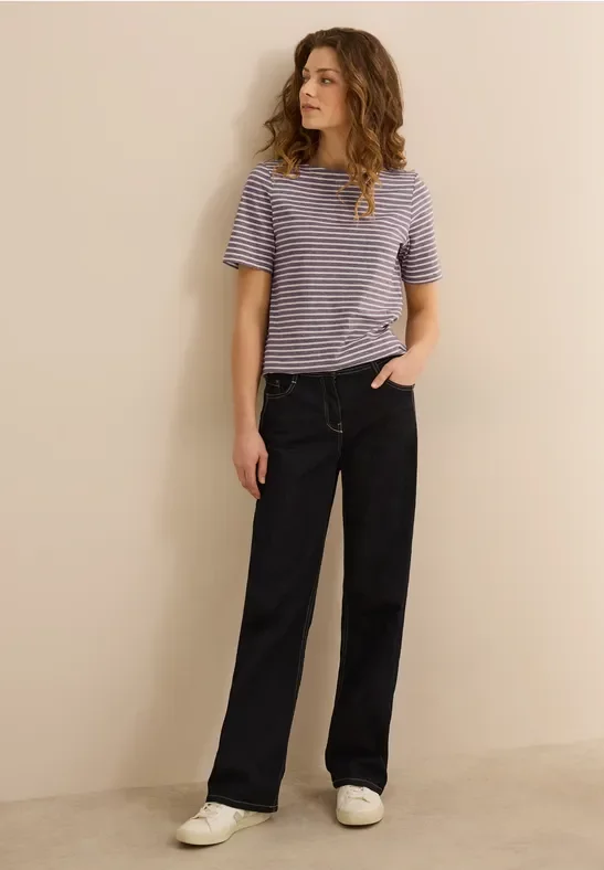 Cecil Damen Basic Kurzarmshirt in Pink, Gr: 3XL