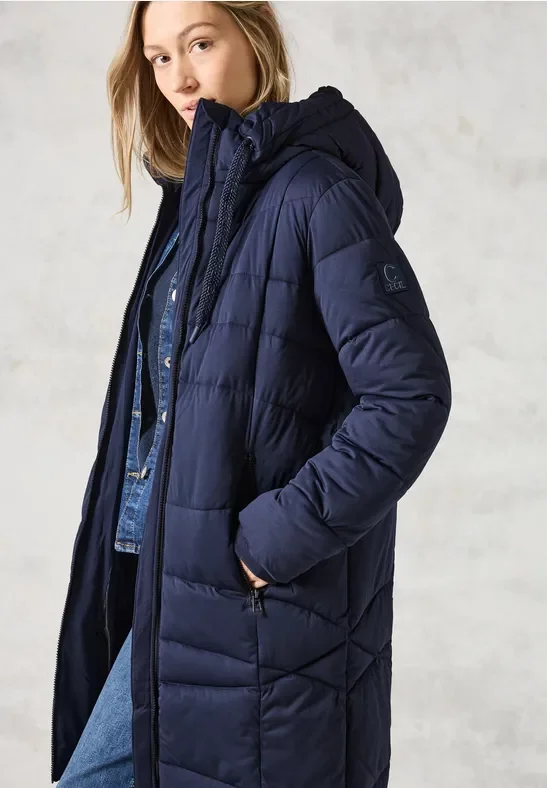 Cecil Damen Gefütterter Mantel in Blau, Gr: XS